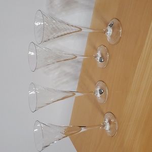 🏠 Orrefors Sweden Helena Champagne Glass Set 4 pc  (6-3/4) Tall